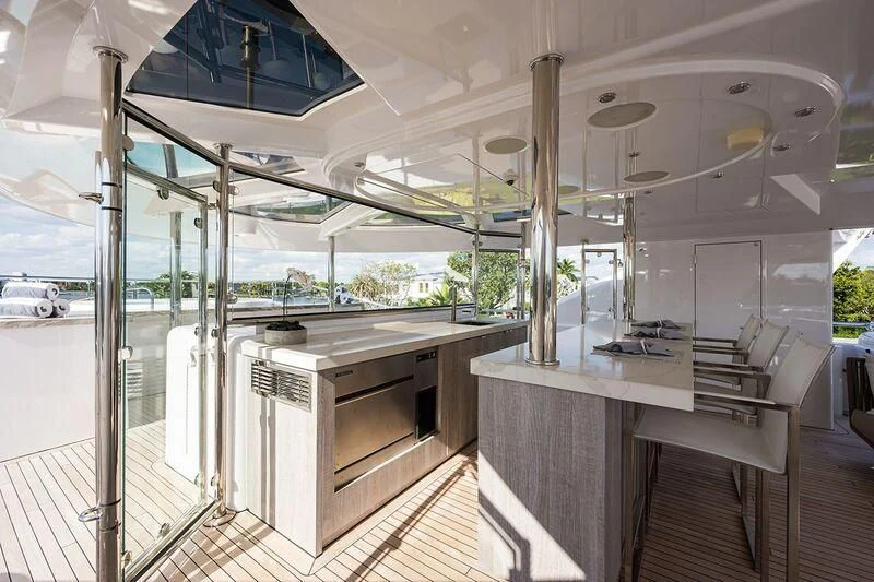 a room with a large glass window aboard SEANASH Yacht for Sale