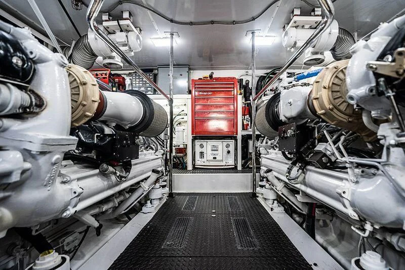 a large machine with pipes aboard BOOGIE BABE IV Yacht for Sale