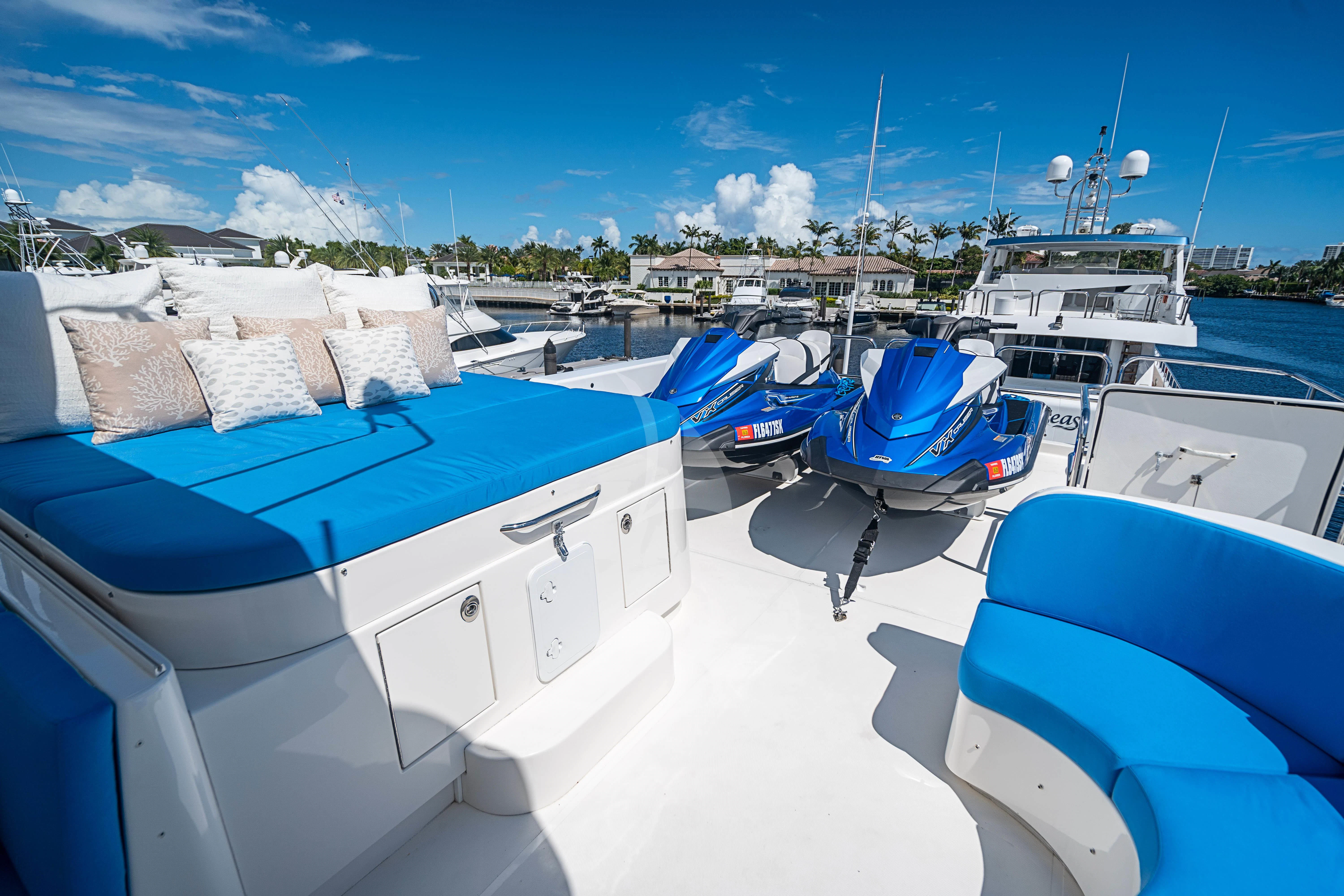 a group of boats on a dock aboard BOOGIE BABE IV Yacht for Sale