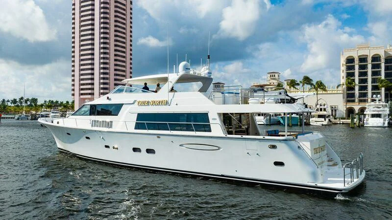 a boat in the water aboard BOOGIE BABE IV Yacht for Sale