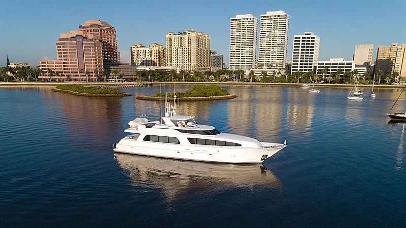a boat in the water aboard THE BEELIEVER Yacht for Sale