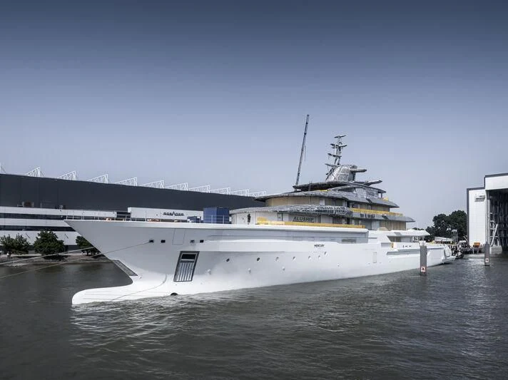 a large white ship aboard LEVIATHAN Yacht for Sale