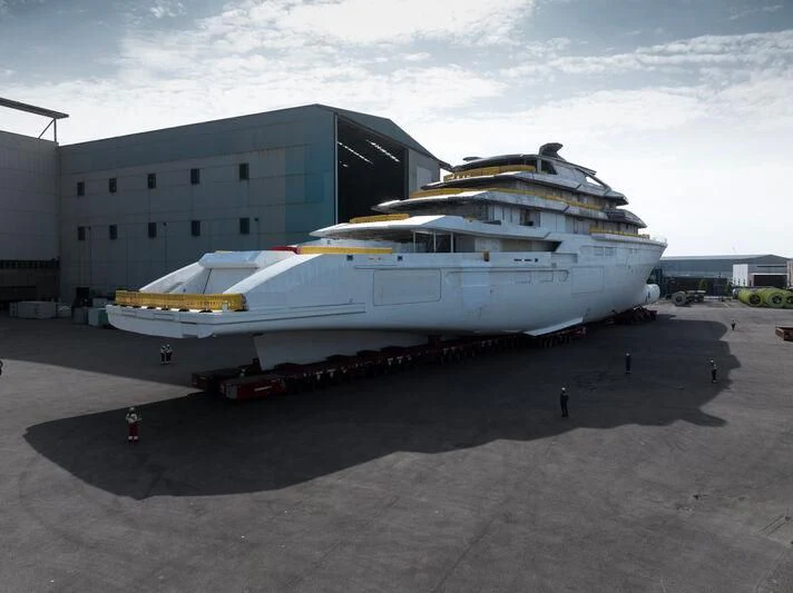 a boat in a dock aboard LEVIATHAN Yacht for Sale