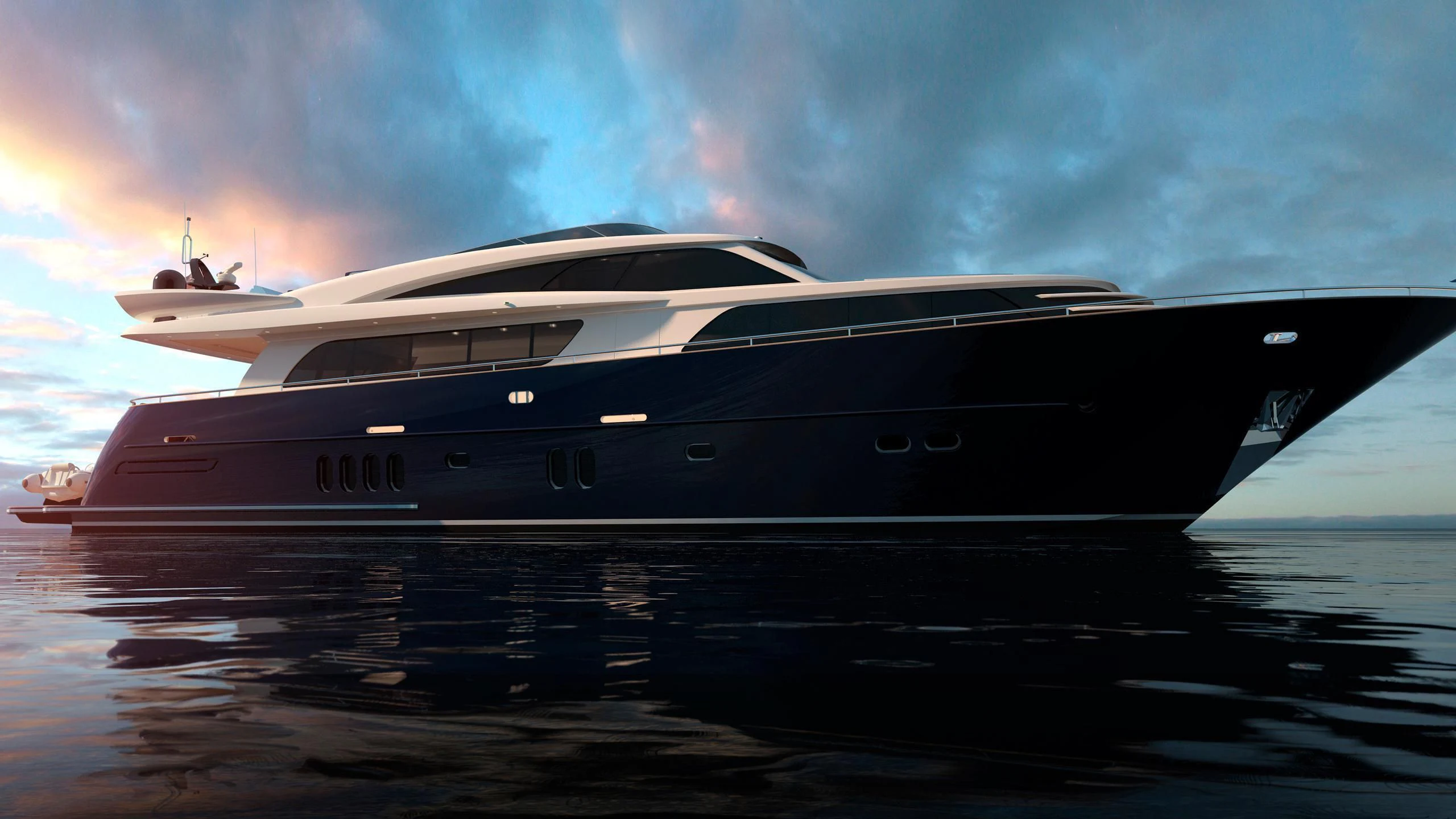 a yacht on the water aboard FORUM Yacht for Sale