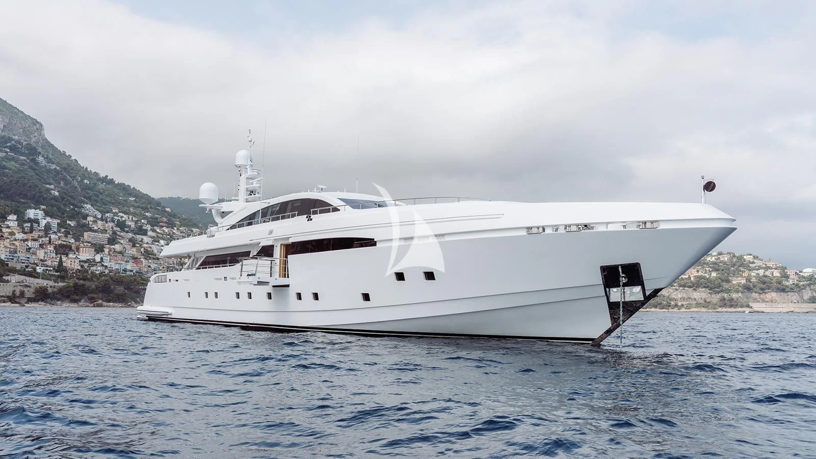 a white yacht in the water aboard BON VIVANT Yacht for Sale