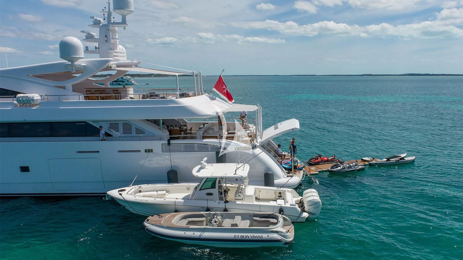 a boat in the water aboard BON VIVANT Yacht for Sale