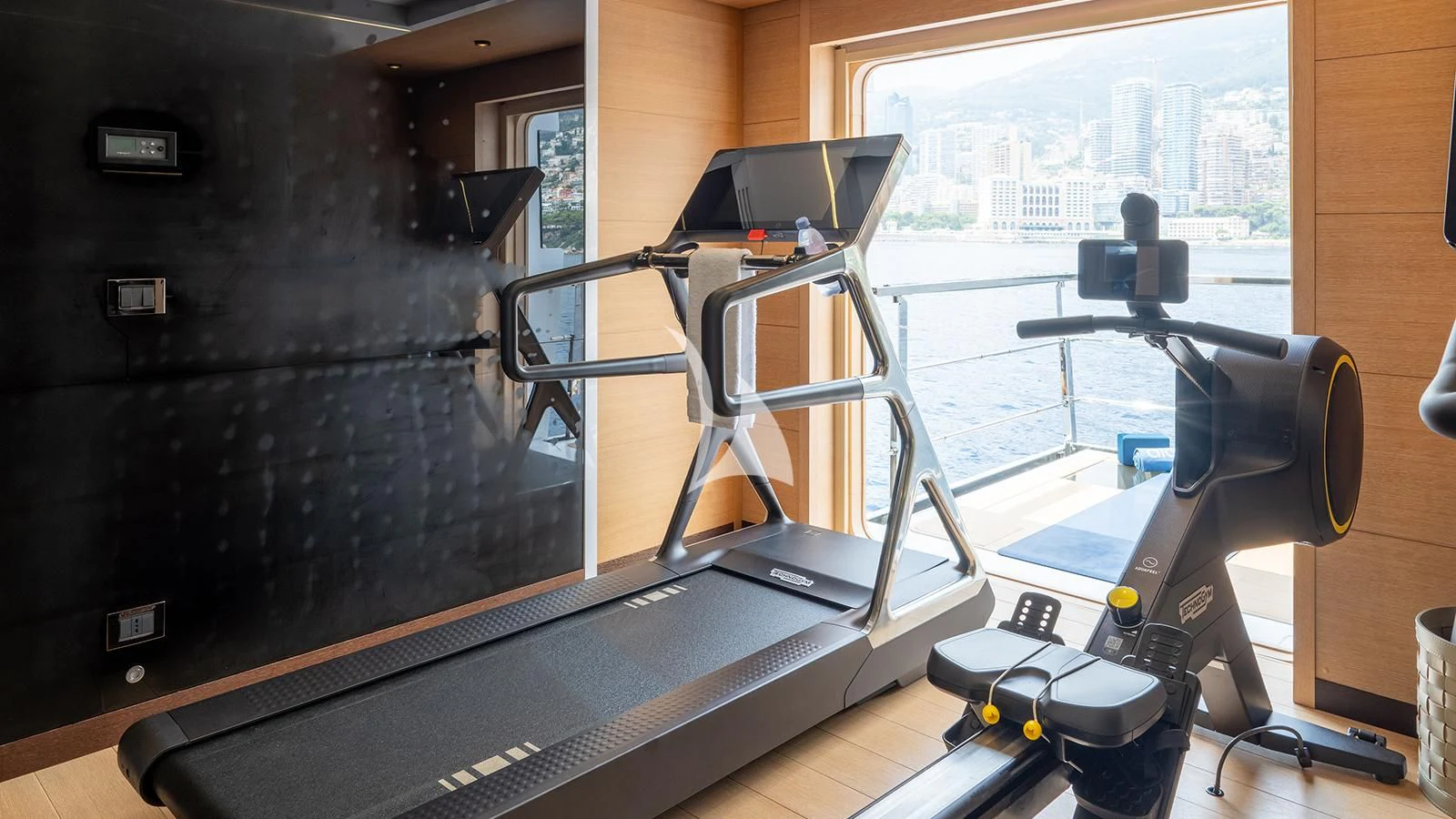 a treadmill in a room aboard BON VIVANT Yacht for Sale
