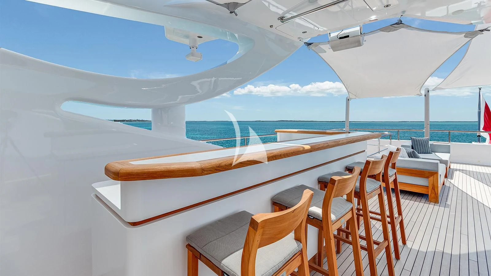 a boat on a deck aboard BON VIVANT Yacht for Sale