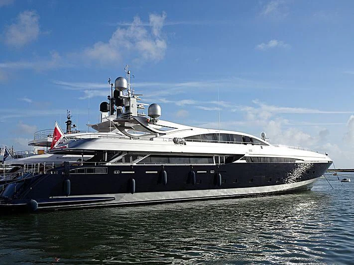 a large boat in the water aboard BON VIVANT Yacht for Sale