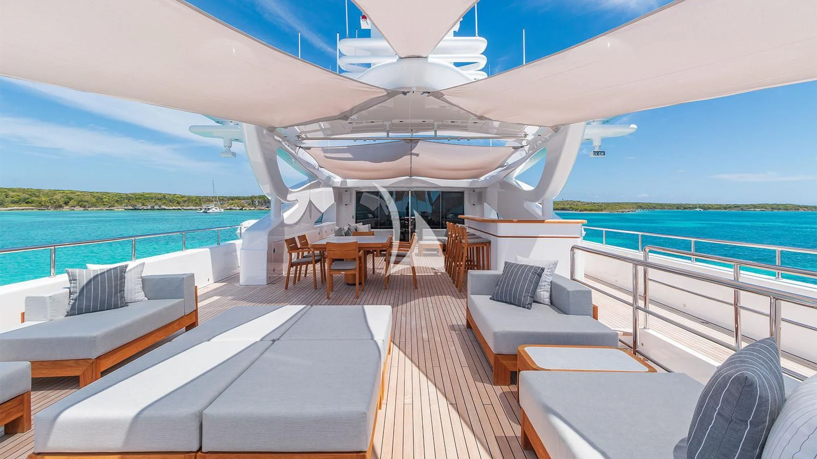 a boat on the water aboard BON VIVANT Yacht for Sale