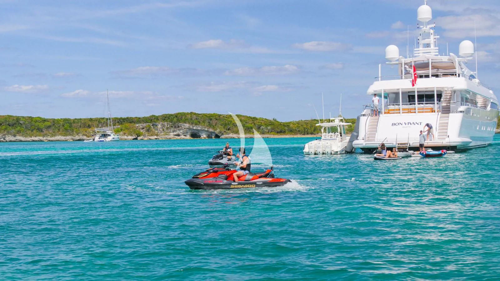 a group of boats in the water aboard BON VIVANT Yacht for Sale