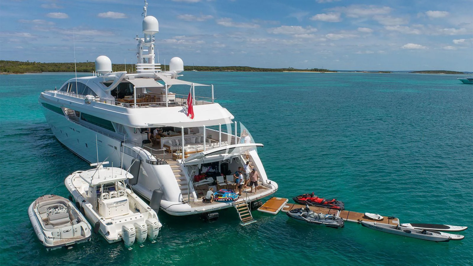 a boat on the water aboard BON VIVANT Yacht for Sale
