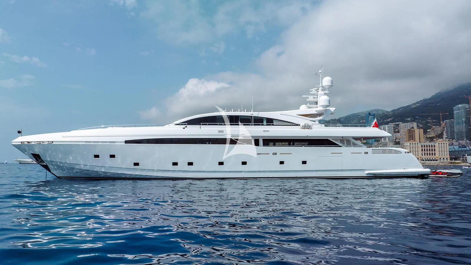 a white yacht in the water aboard BON VIVANT Yacht for Sale