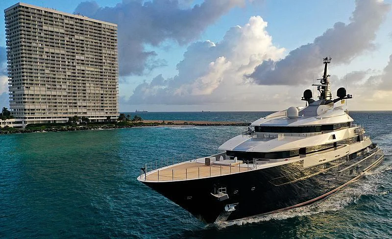 a ship in the water aboard MAN OF STEEL Yacht for Charter