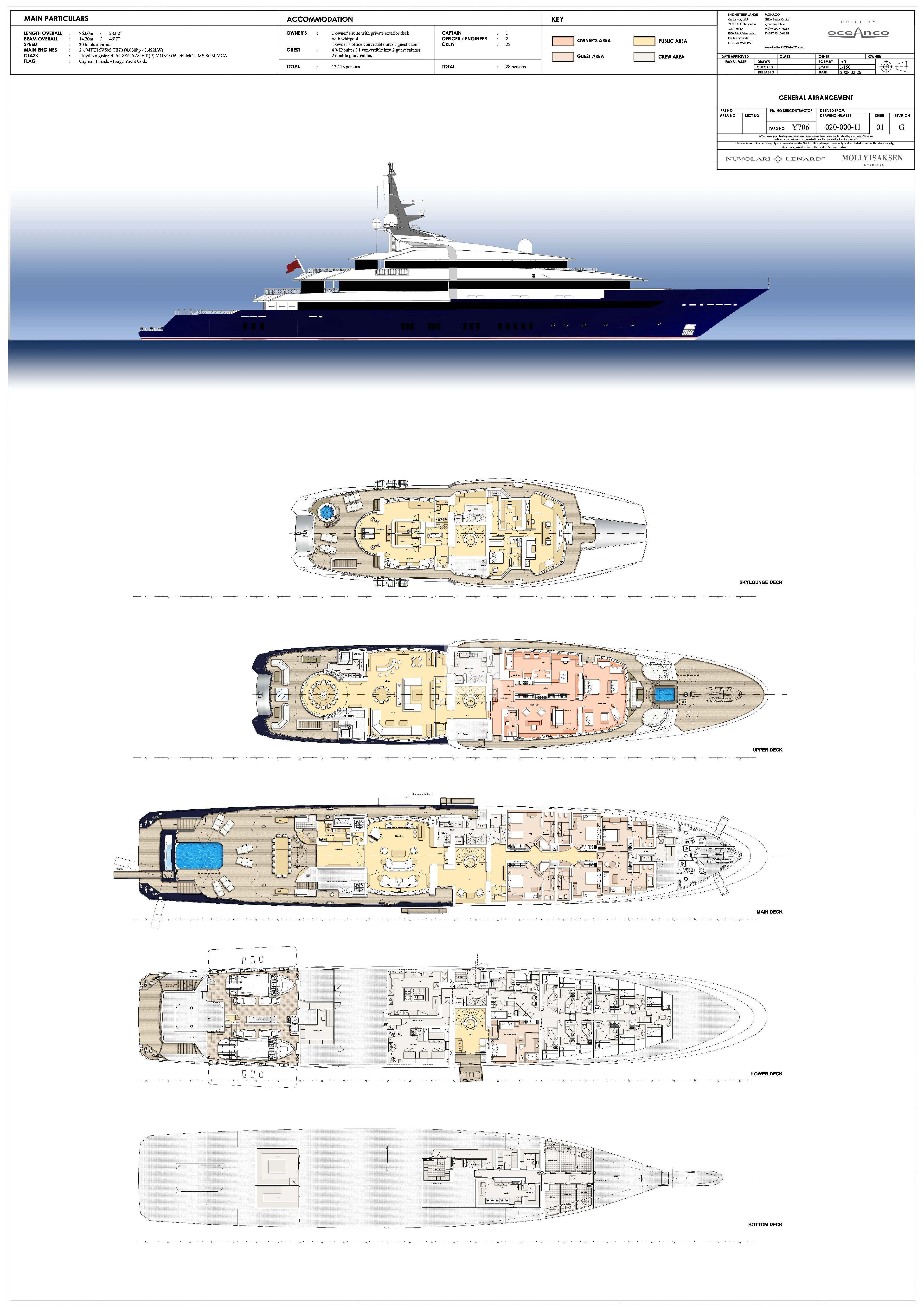 diagram, engineering drawing aboard MAN OF STEEL Yacht for Charter
