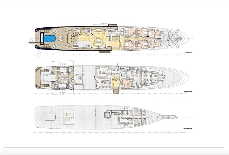 diagram aboard MAN OF STEEL Yacht for Charter