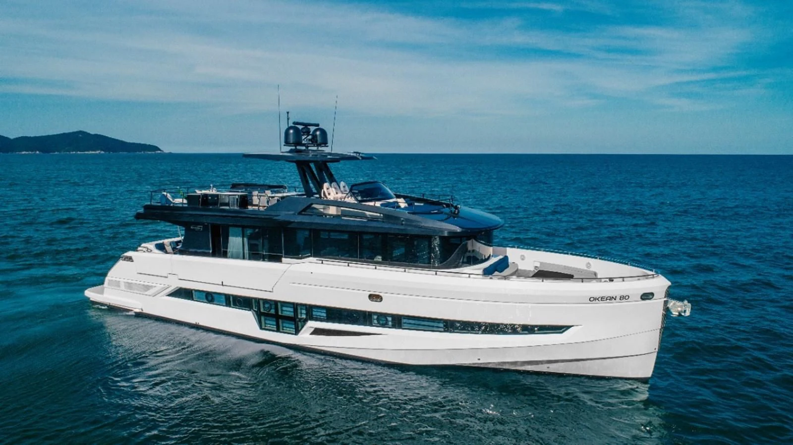 a boat in the water aboard OKEAN 80/01 Yacht for Sale