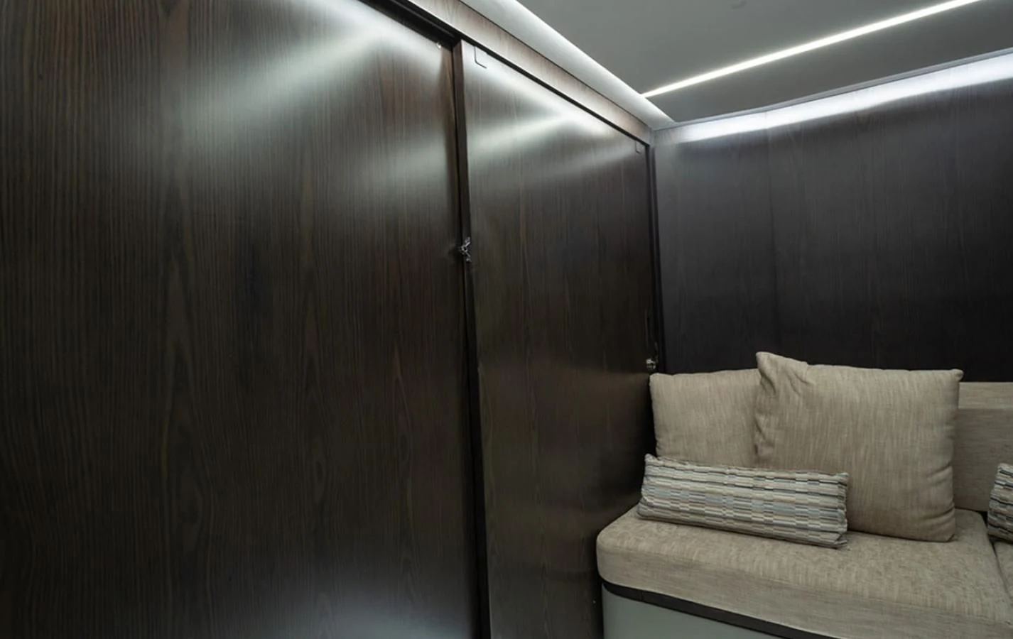 a bed in a room aboard OKEAN 80/01 Yacht for Sale
