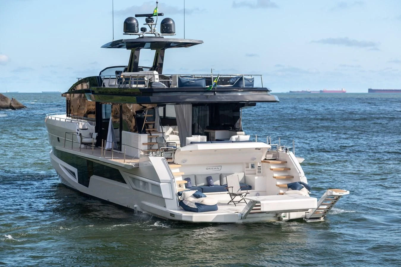 a boat in the water aboard OKEAN 80/01 Yacht for Sale