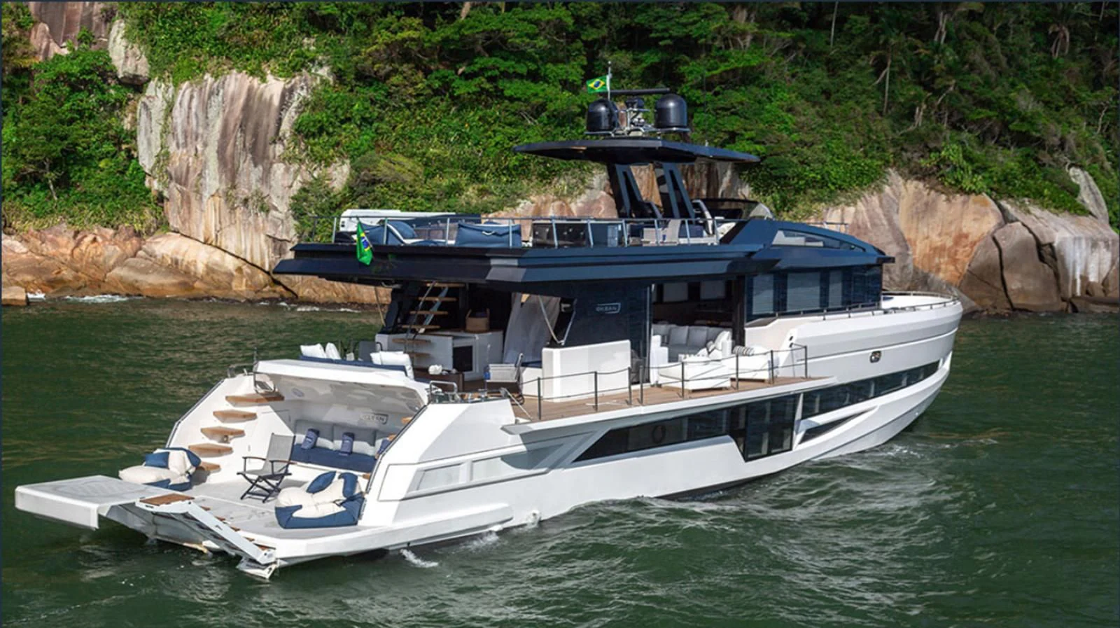 a boat on the water aboard OKEAN 80/01 Yacht for Sale