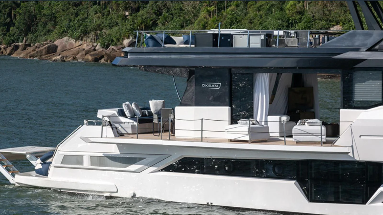 a boat on the water aboard OKEAN 80/01 Yacht for Sale