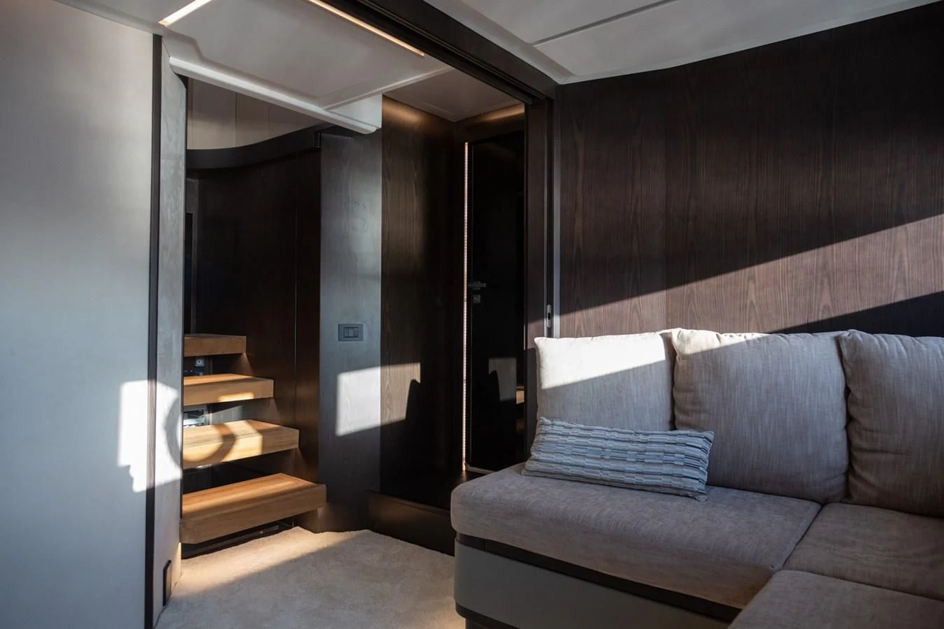 a couch in a room aboard OKEAN 80/01 Yacht for Sale