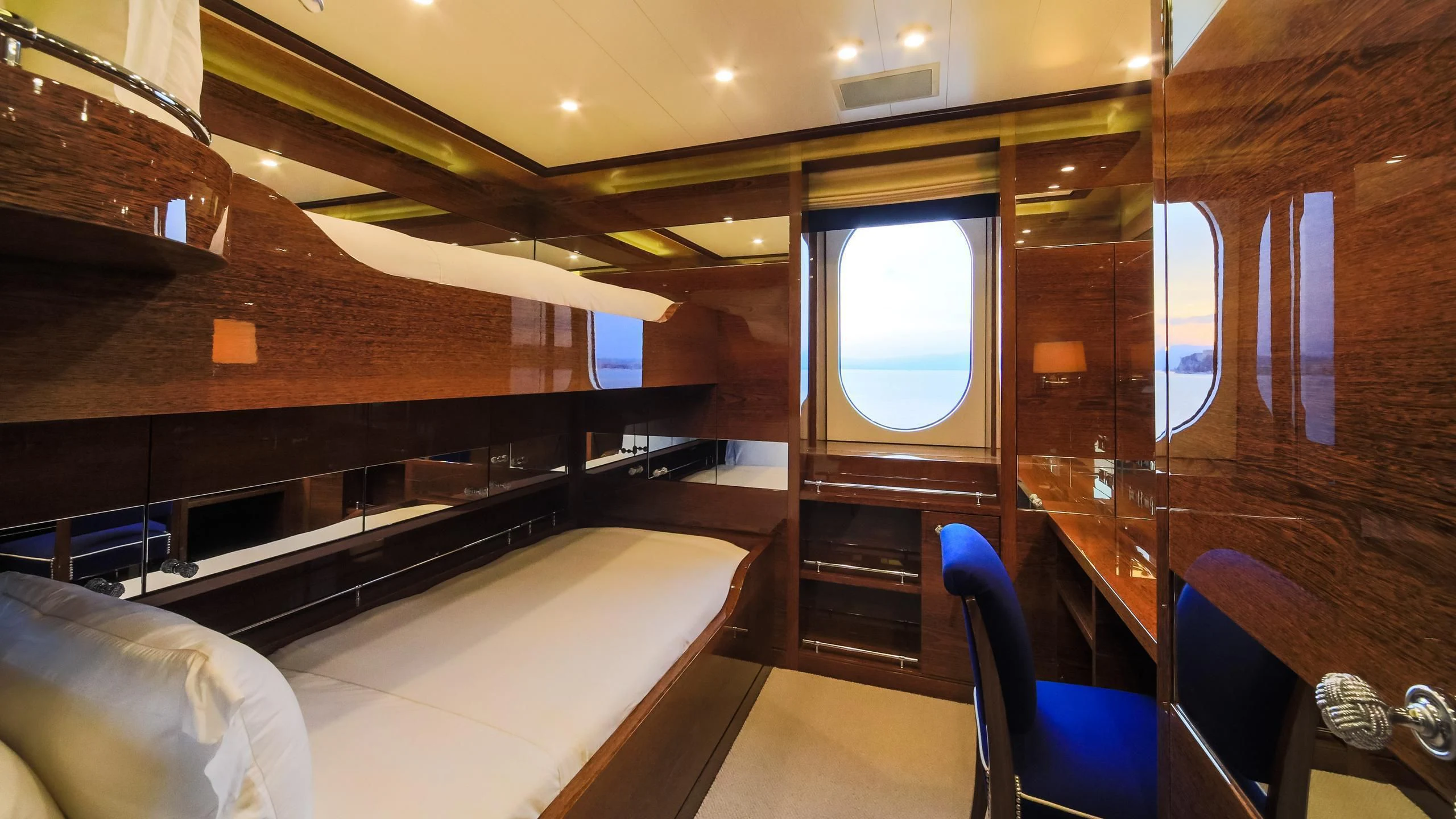 inside of a train aboard AHS Yacht for Sale