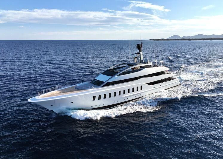 a white yacht in the water aboard HALO Yacht for Charter