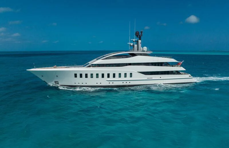 a white yacht in the ocean aboard HALO Yacht for Charter