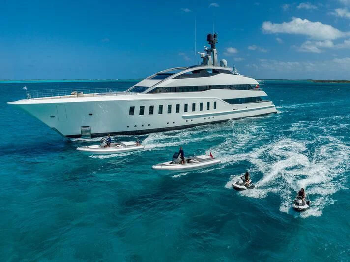 a boat with people on it aboard HALO Yacht for Charter