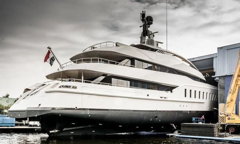 a large white boat aboard HALO Yacht for Charter