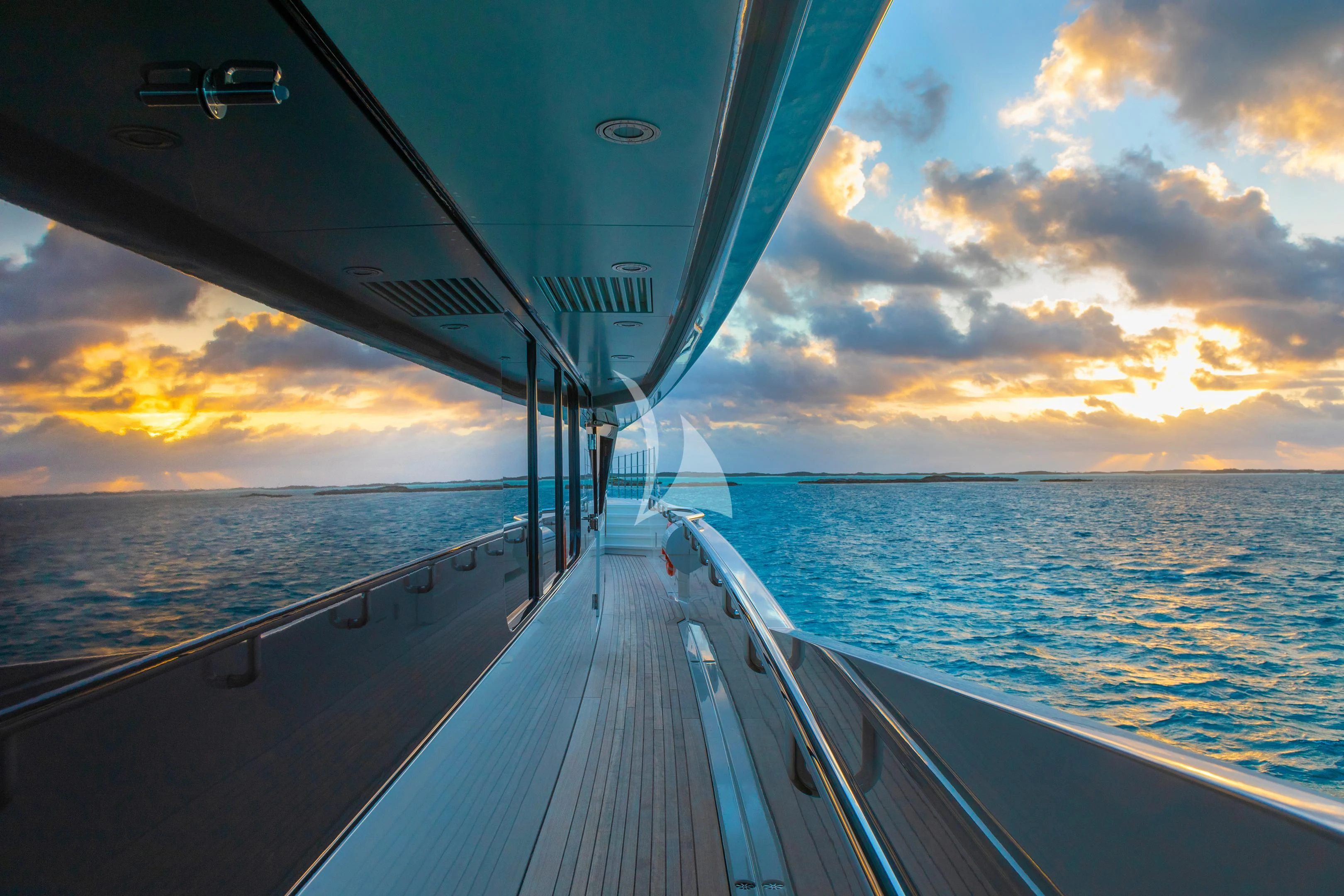 a boat on the water aboard HALO Yacht for Charter