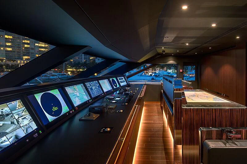 a room with many computers aboard HALO Yacht for Charter