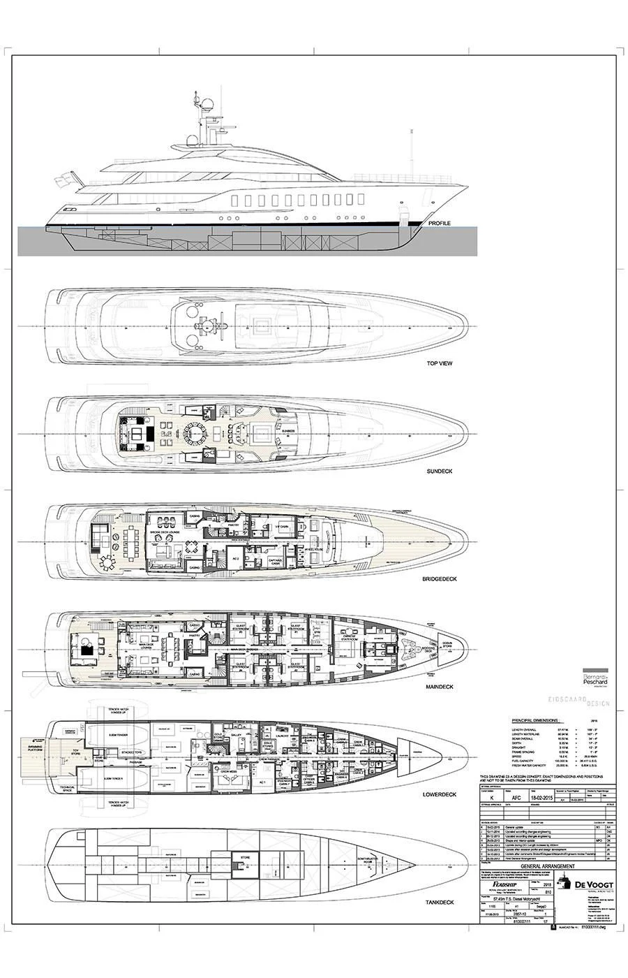 diagram, engineering drawing aboard HALO Yacht for Charter