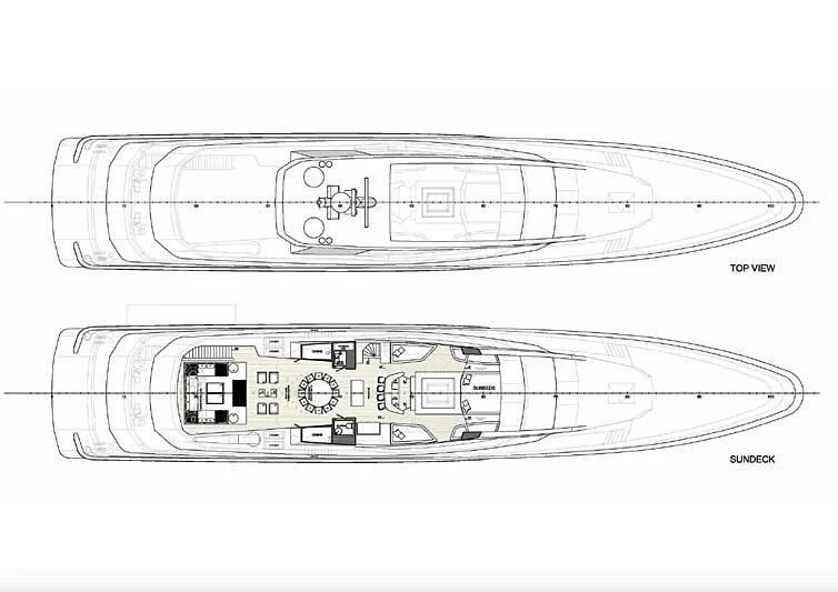 diagram, engineering drawing aboard HALO Yacht for Charter