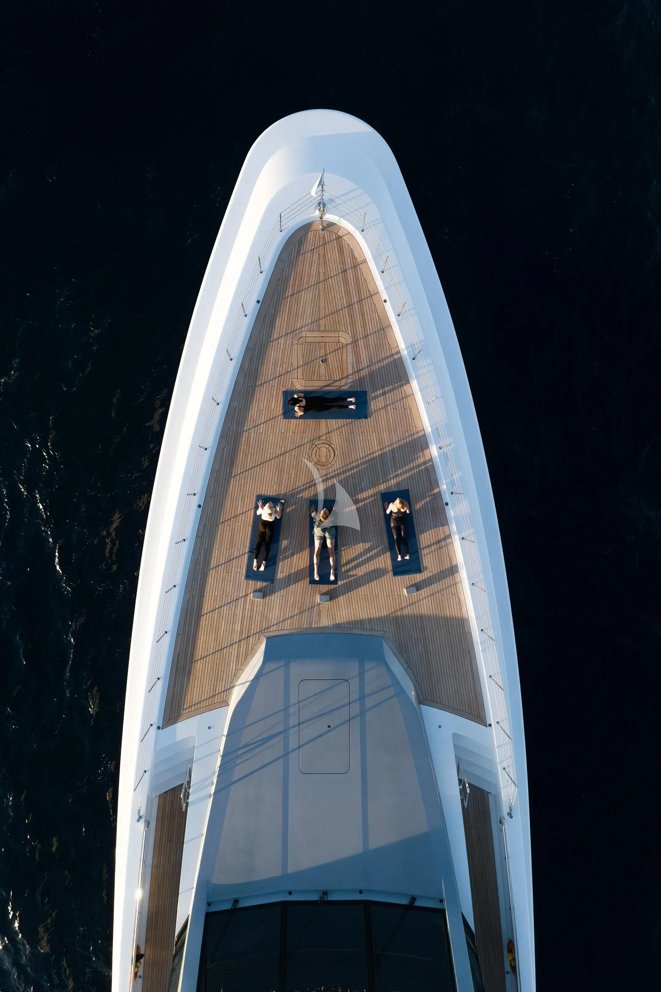a tall white tower aboard HALO Yacht for Charter