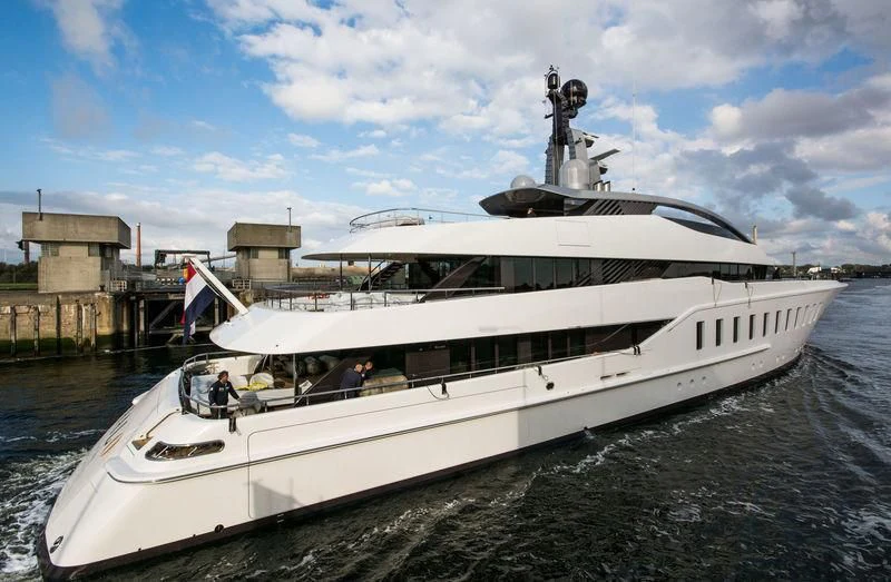 a large white boat aboard HALO Yacht for Charter