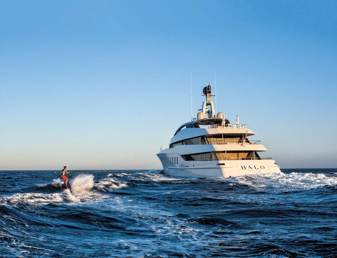 a boat in the water aboard HALO Yacht for Charter