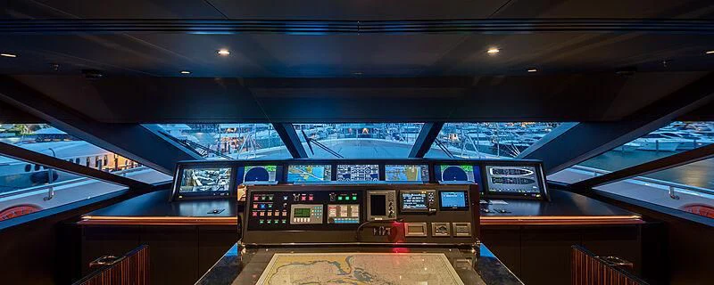 inside of a vehicle aboard HALO Yacht for Charter