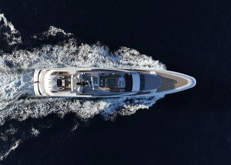 a space ship in space aboard HALO Yacht for Charter