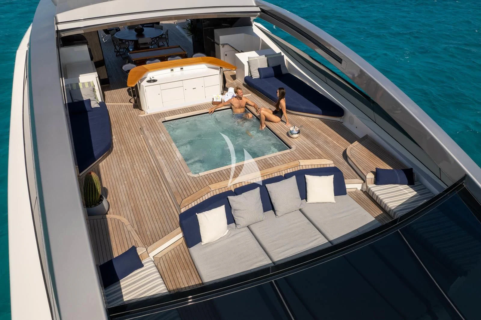 a boat on the water aboard HALO Yacht for Charter