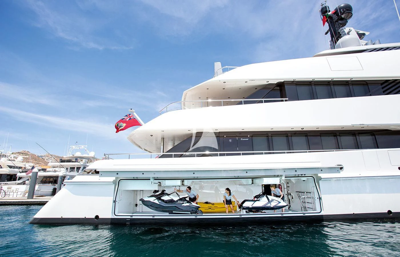 a boat with people on it aboard HALO Yacht for Charter