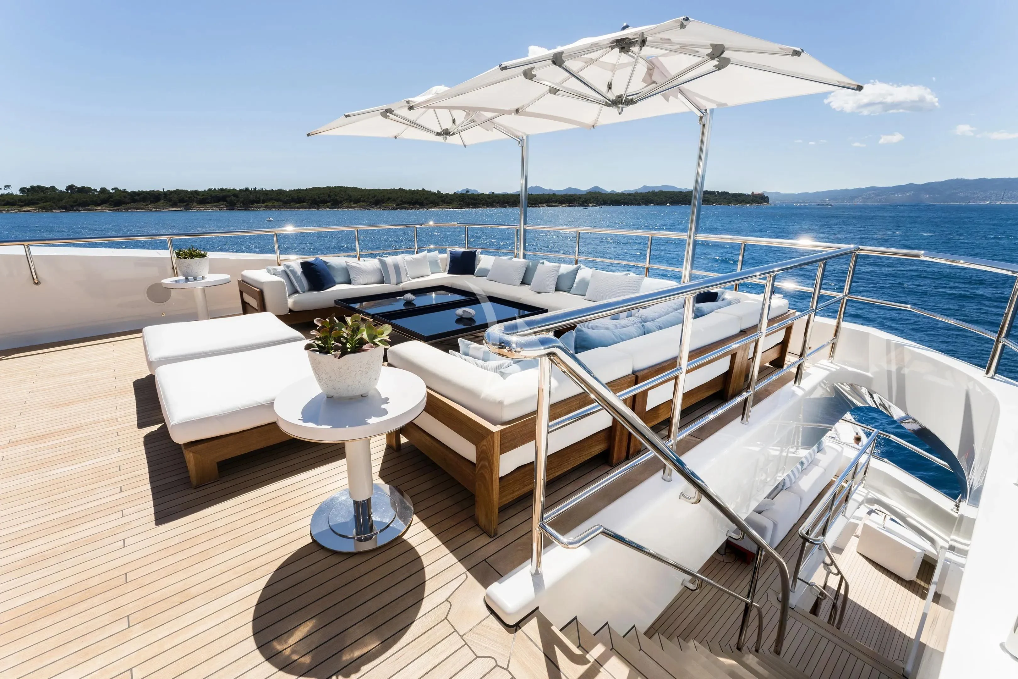 a boat on a deck aboard HALO Yacht for Charter