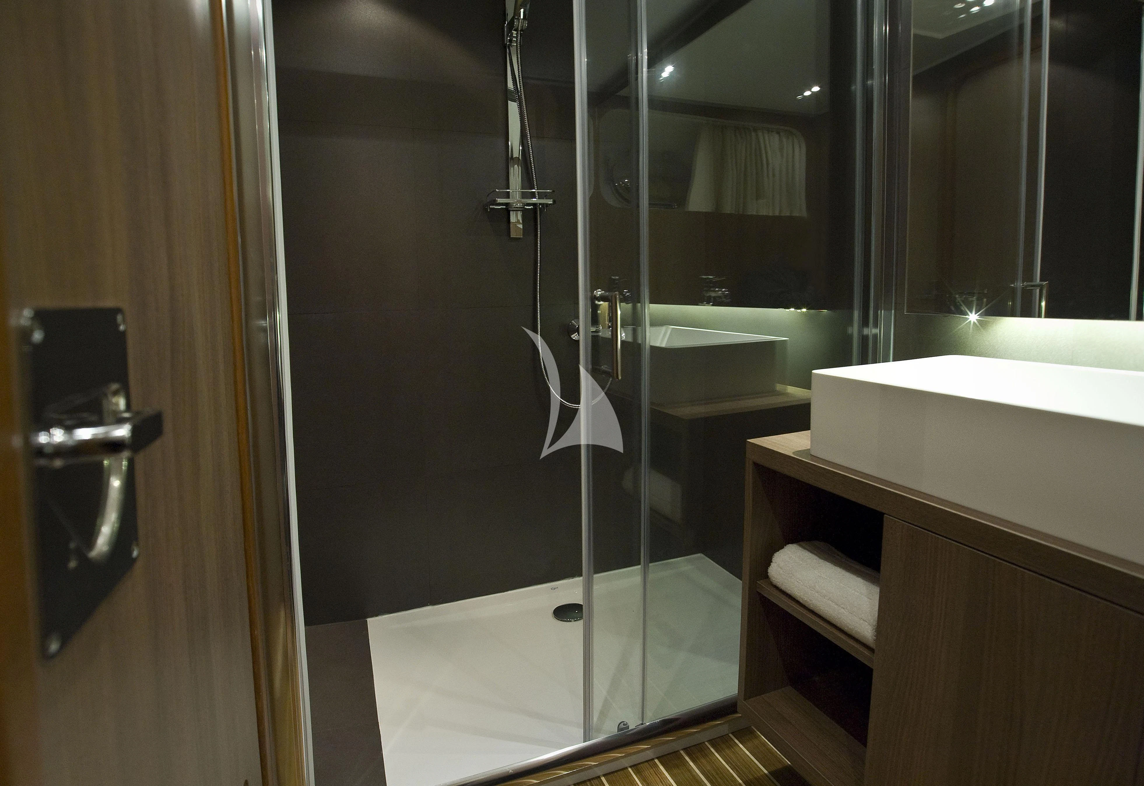 a shower unit in a bathroom aboard OCEANE II Yacht for Sale