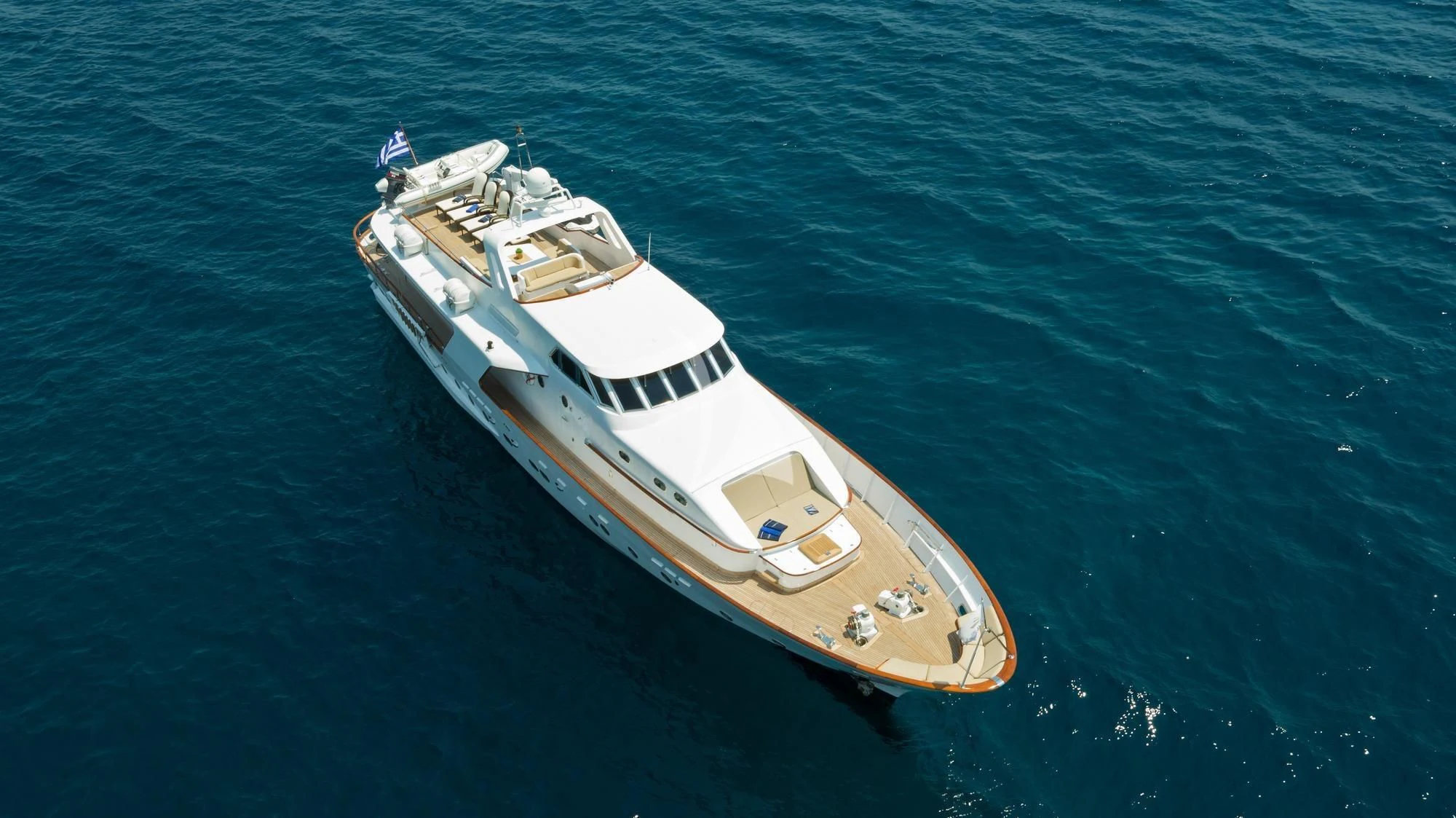 a high angle view of a ship aboard OCEANE II Yacht for Sale