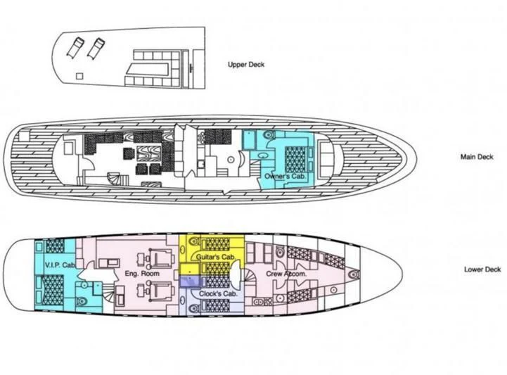 diagram aboard OCEANE II Yacht for Sale