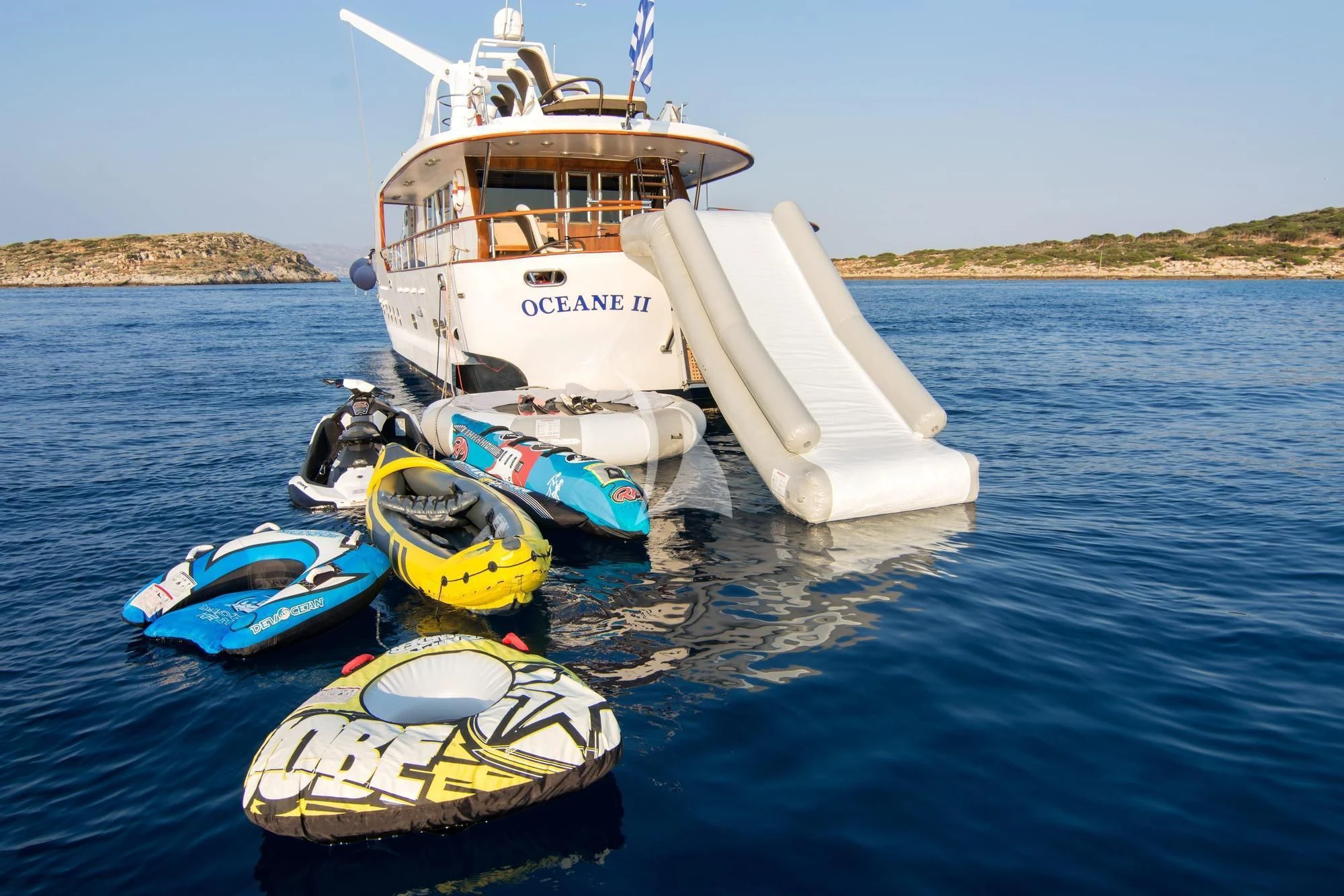 a boat on the water aboard OCEANE II Yacht for Sale