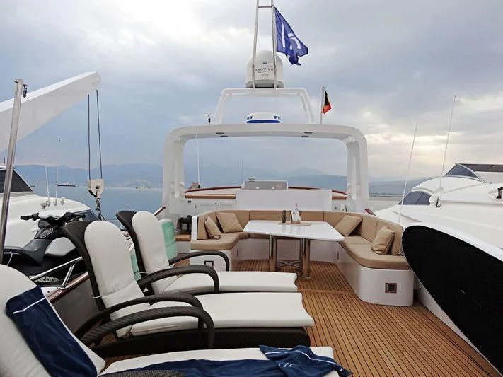 a boat with a flag on the front aboard OCEANE II Yacht for Sale