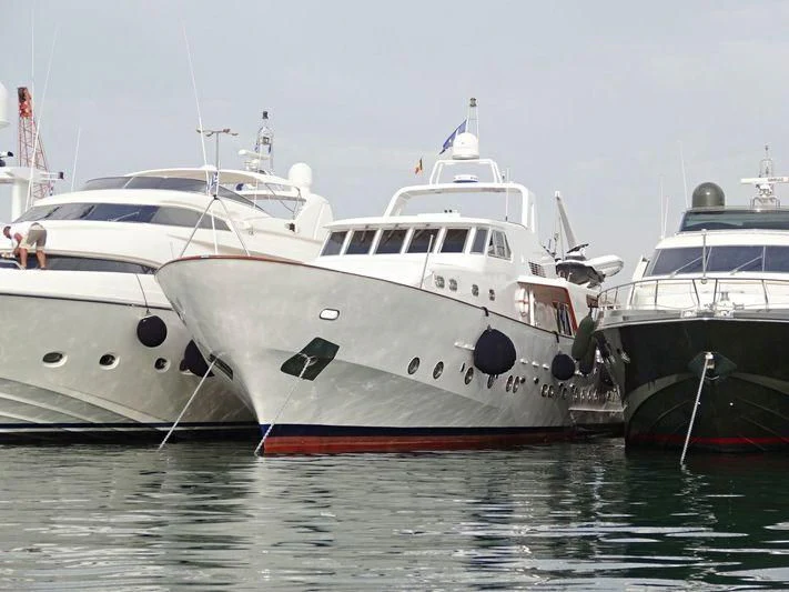 several boats in the water aboard OCEANE II Yacht for Sale