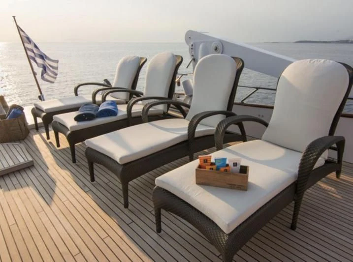 a boat on a deck aboard OCEANE II Yacht for Sale